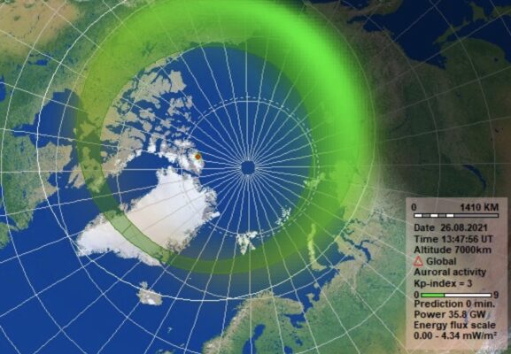 Kp, indice d'activité solaire pour les aurores boréales