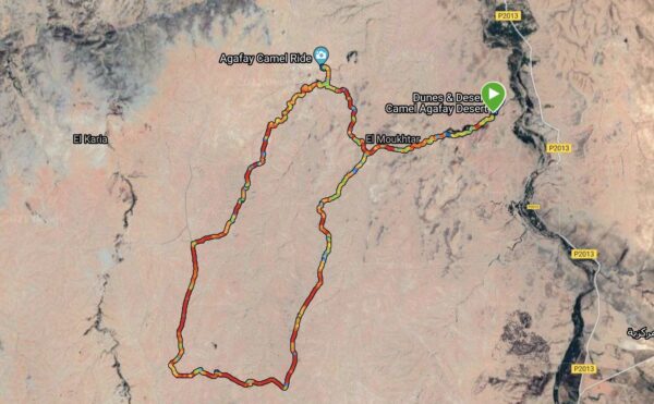 Tracé GPS du parcours en quad à Marrakech
