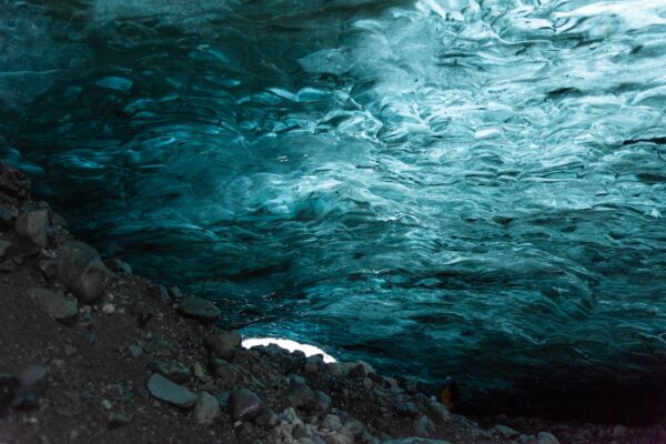 Grotte de glace dans le Sólheimajökull