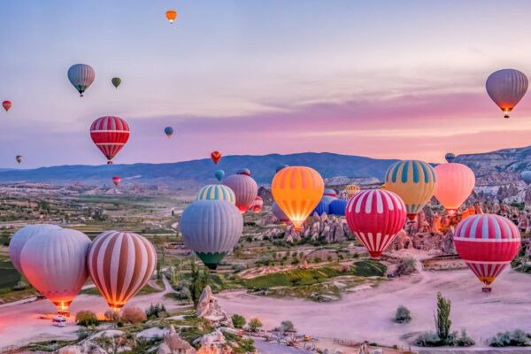 Site de décollage des montgolfières en Cappadoce en Turquie