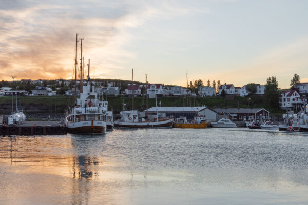 Coucher de soleil à Husavik en Islande